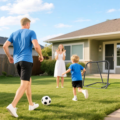 Football Rebounder, 78 x 84 cm Bounce Back Wall with Pegs, Adjustable in 5 Levels, Portable, Kickback Goal, Football Goal for Teenagers, Football Training Equipment for Baseball Training White