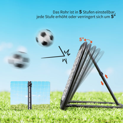 Football Rebounder, 78 x 84 cm Bounce Back Wall with Pegs, Adjustable in 5 Levels, Portable, Kickback Goal, Football Goal for Teenagers, Football Training Equipment for Baseball Training White