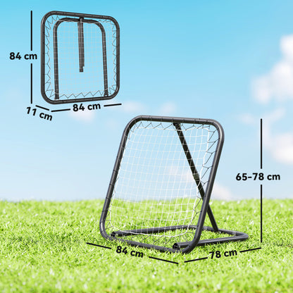 Football Rebounder, 78 x 84 cm Bounce Back Wall with Pegs, Adjustable in 5 Levels, Portable, Kickback Goal, Football Goal for Teenagers, Football Training Equipment for Baseball Training White