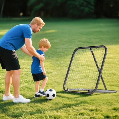 Football Rebounder, 78 x 84 cm Bounce Back Wall with Pegs, Adjustable in 5 Levels, Portable, Kickback Goal, Football Goal for Teenagers, Football Training Equipment for Baseball Training White