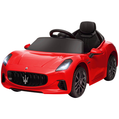 Electric Car for Kids +3 years Maserati Gran Turismo Folgore 2 Powerful Motors Electric Car with 12V Battery Speed 3-5 km/h 2.4G Remote Control Headlights Horn and MP3 Red