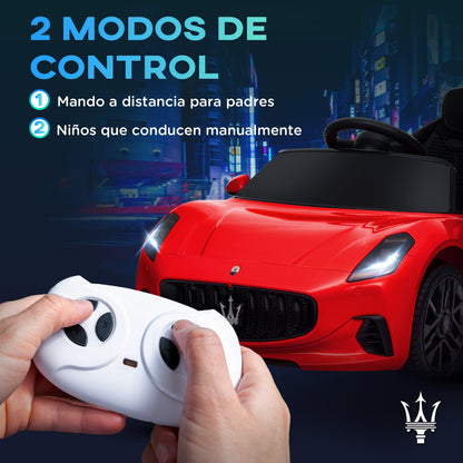 Electric Car for Kids +3 years Maserati Gran Turismo Folgore 2 Powerful Motors Electric Car with 12V Battery Speed 3-5 km/h 2.4G Remote Control Headlights Horn and MP3 Red