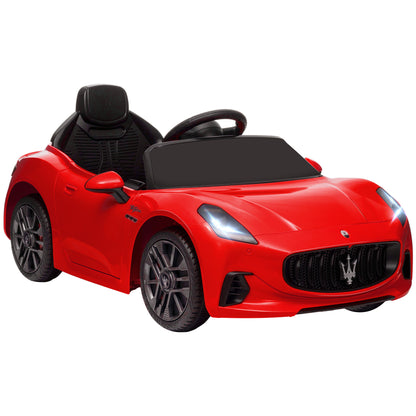 Electric Car for Kids +3 years Maserati Gran Turismo Folgore 2 Powerful Motors Electric Car with 12V Battery Speed 3-5 km/h 2.4G Remote Control Headlights Horn and MP3 Red