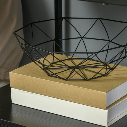 Set of 2 Modern Bedside Tables, 2 Bedroom and Living Room Bedside Tables, with Drawer and Open Shelf, Modern Design, in MDF and Steel, 45x40x60cm, Black