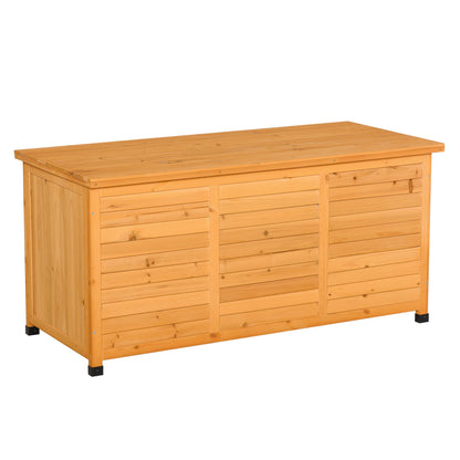 Garden Box, Cushion Box, Storage Box, Garden Chest, Weatherproof, Solid Wood, 127 x 56 x 60 cm Yellow