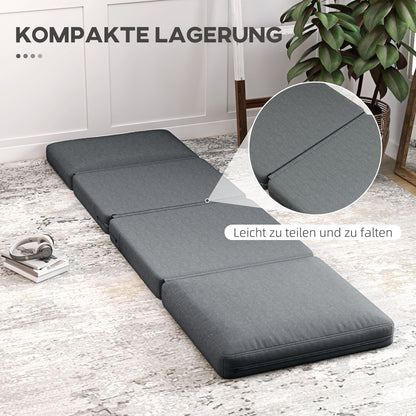 Floor Sofa 3-in-1 Foldable Sleeper Sofa with Velvet Look, Upholstered Sofa Bed up to 240 kg, for Bedroom, Living Room, Dark Gray