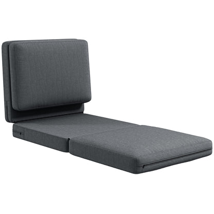 Floor Sofa 3-in-1 Foldable Sleeper Sofa with Velvet Look, Upholstered Sofa Bed up to 240 kg, for Bedroom, Living Room, Dark Gray