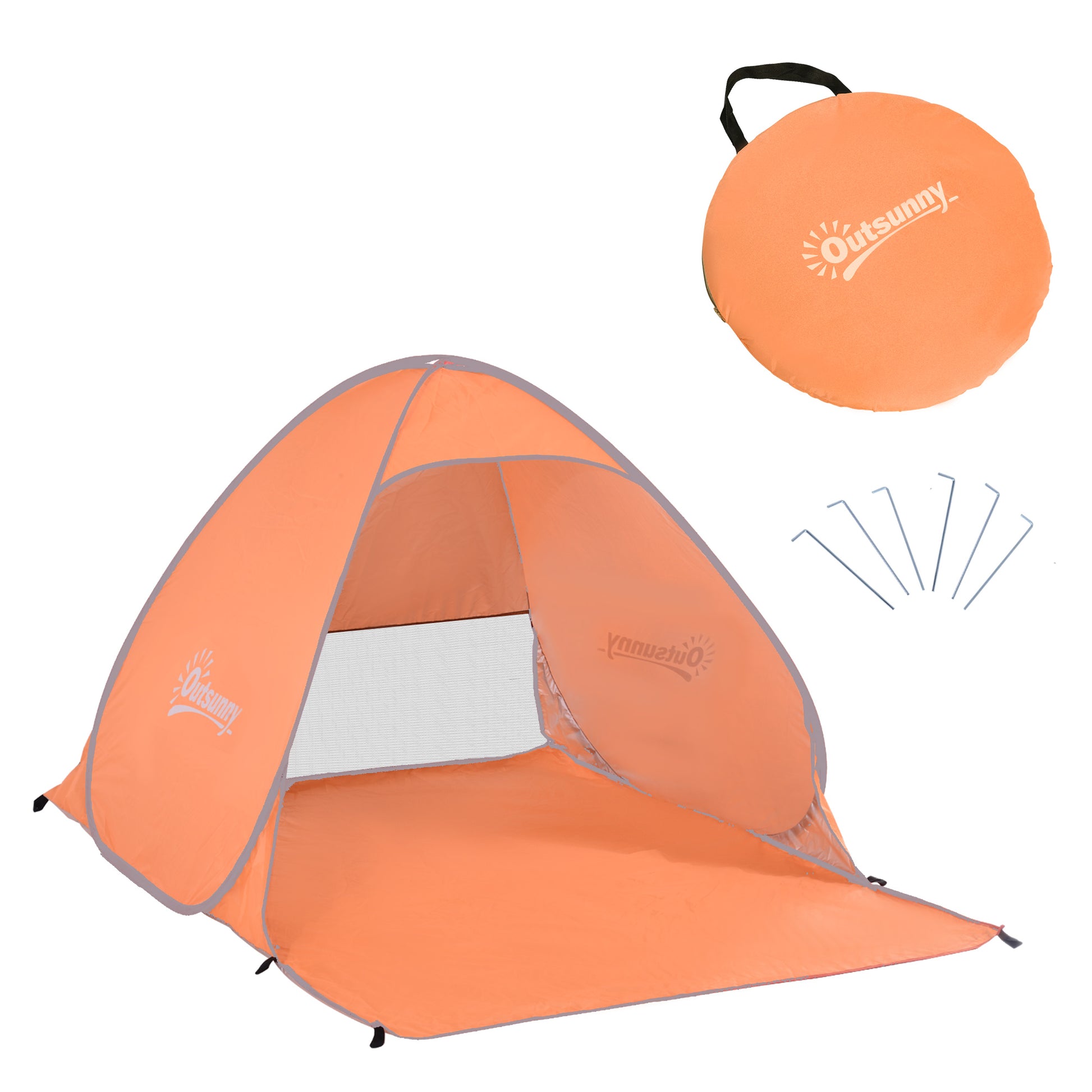 Pop-Up Beach Shelter Automatic Beach Tent with Window UV Protection Portable Pop-Up Tent, Beach Tent Windbreak Sun Protection for 2-3 People Small Pack Size