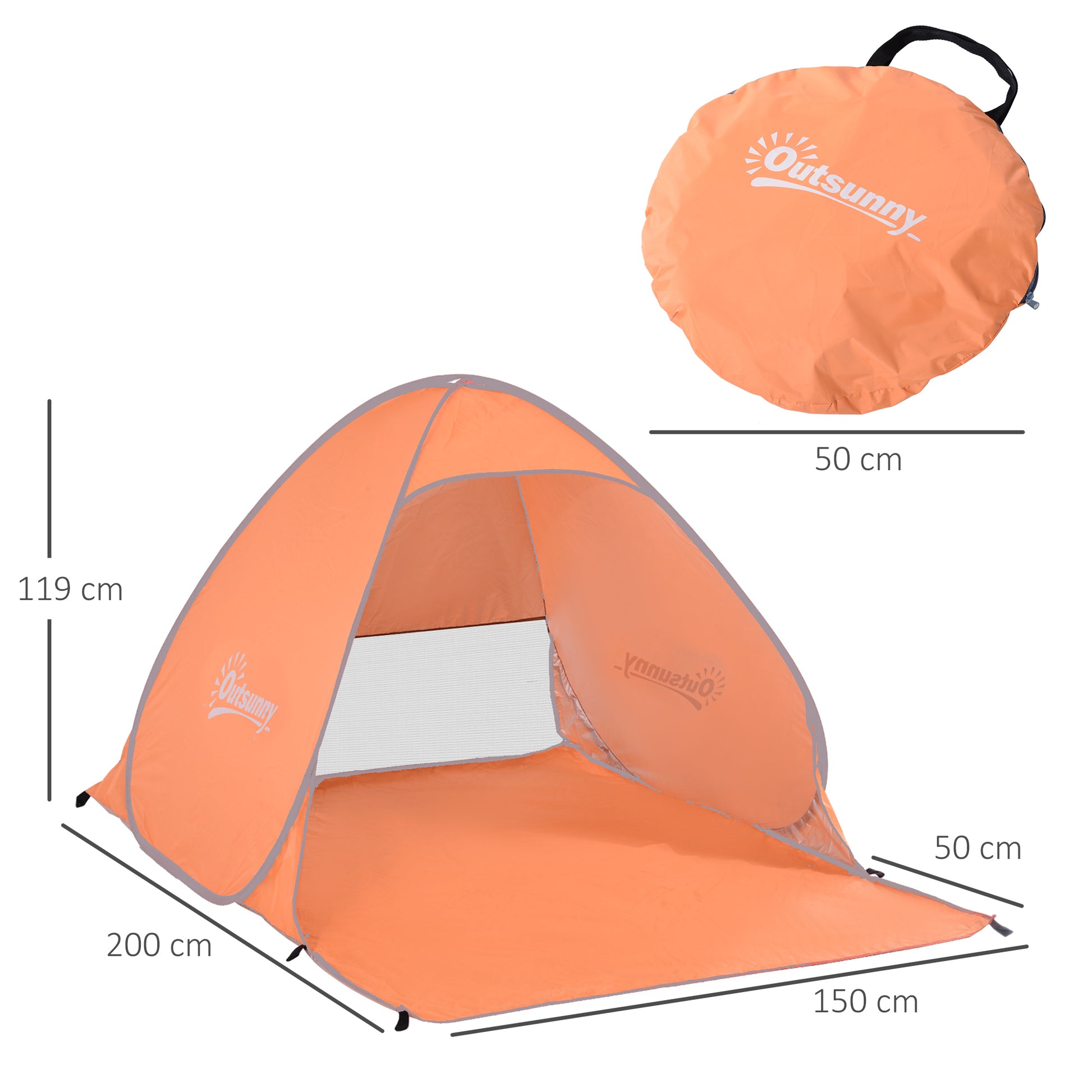 Pop-Up Beach Shelter Automatic Beach Tent with Window UV Protection Portable Pop-Up Tent, Beach Tent Windbreak Sun Protection for 2-3 People Small Pack Size