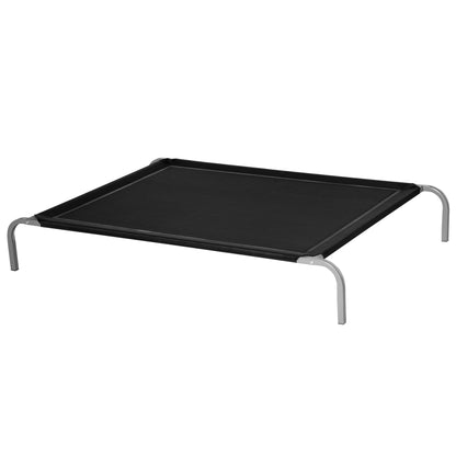 Elevated Pet Bed for Dogs Cats Breathable Pet Bed 130x90x20 cm for Sleeping Relaxing with Steel Frame for Indoor Outdoor Black