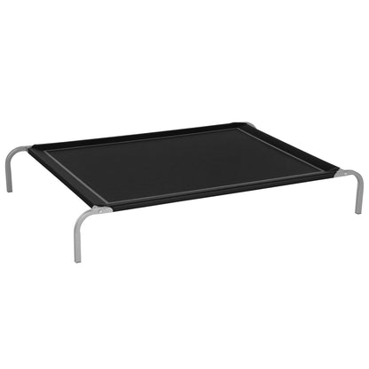 Elevated Pet Bed for Dogs Cats Breathable Pet Bed 130x90x20 cm for Sleeping Relaxing with Steel Frame for Indoor Outdoor Black