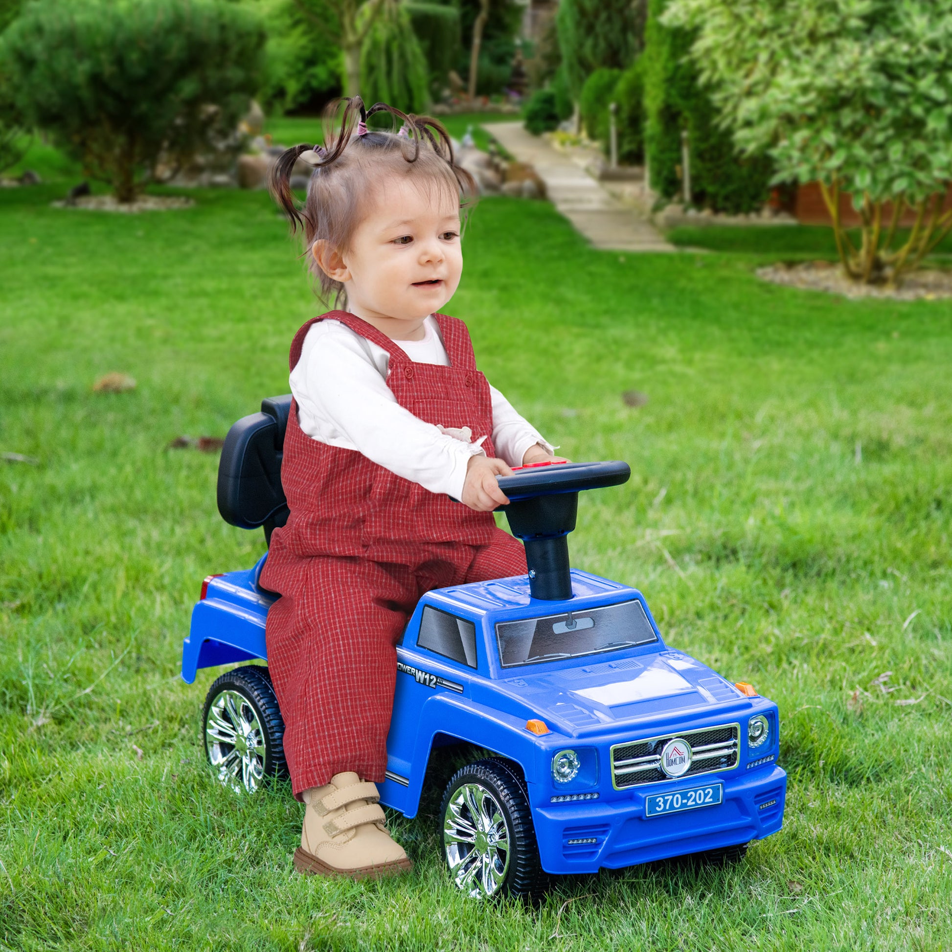 Off-Road Ride-On Toy Car for Children, Kids Car with Lights and Music, Age 18-36 Months, 68x30.5x41.5cm, Blue