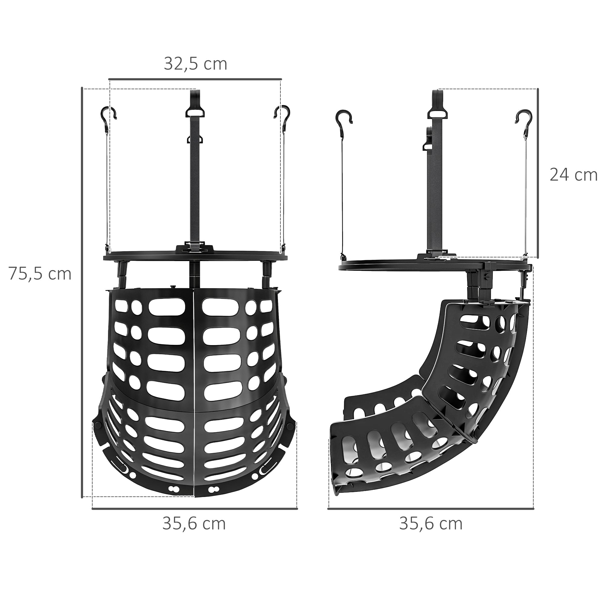 SPORTNOW Basketball Rebounder, 360° Rotatable Basketball Return Attachment, Basketball Return System for Shooting Drills, with Rebound Ramp, Indoor-Outdoor, Black