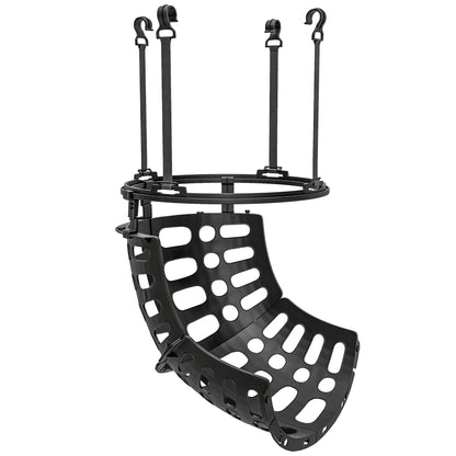 SPORTNOW Basketball Rebounder, 360° Rotatable Basketball Return Attachment, Basketball Return System for Shooting Drills, with Rebound Ramp, Indoor-Outdoor, Black