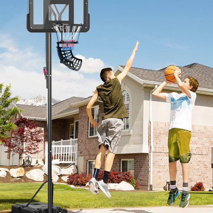 SPORTNOW Basketball Rebounder, 360° Rotatable Basketball Return Attachment, Basketball Return System for Shooting Drills, with Rebound Ramp, Indoor-Outdoor, Black