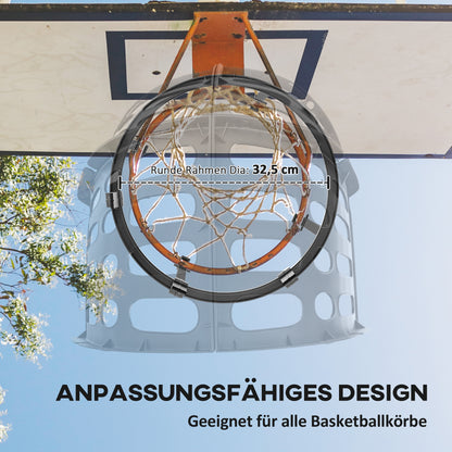 SPORTNOW Basketball Rebounder, 360° Rotatable Basketball Return Attachment, Basketball Return System for Shooting Drills, with Rebound Ramp, Indoor-Outdoor, Black