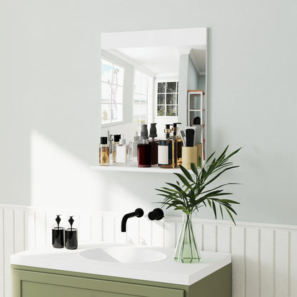 Bathroom Mirror Wall Mirror with Open Shelf for Entryway Hallway 50x12x60 cm White