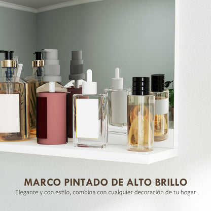 Bathroom Mirror Wall Mirror with Open Shelf for Entryway Hallway 50x12x60 cm White