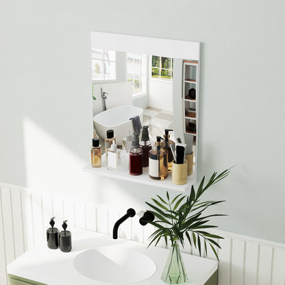 Bathroom Mirror Wall Mirror with Open Shelf for Entryway Hallway 50x12x60 cm White
