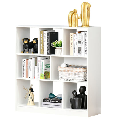 Bookcase Shelf with 8 Compartments Display Shelf Modern Bookcase for Living Room Bedroom Office 97.5x30x100 cm White