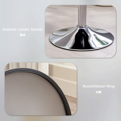 Bar Stool, Padded Bar Chair with Metal Frame, Cord Look, Height Adjustable Kitchen Stool with Footrest 360° Swivel Barstool for Kitchen, Living Room, Dining Room White