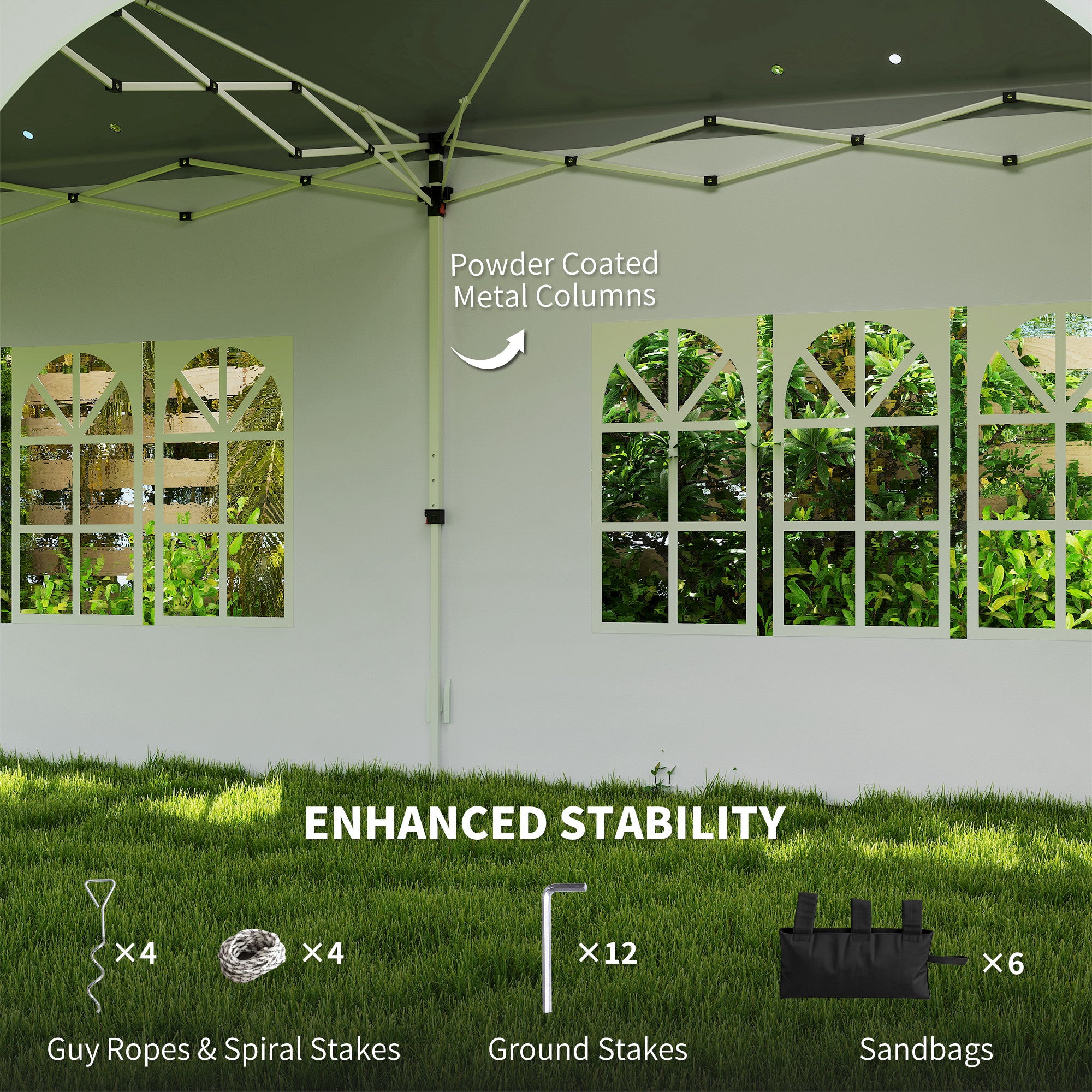 3 x 6 m Waterproof Pop-Up Gazebo — Adjustable Height, Pointed Roof, Drainage Vents, Removable Sidewalls, UPF30+ Sun Protection — Folding Party & Garden Tent, White