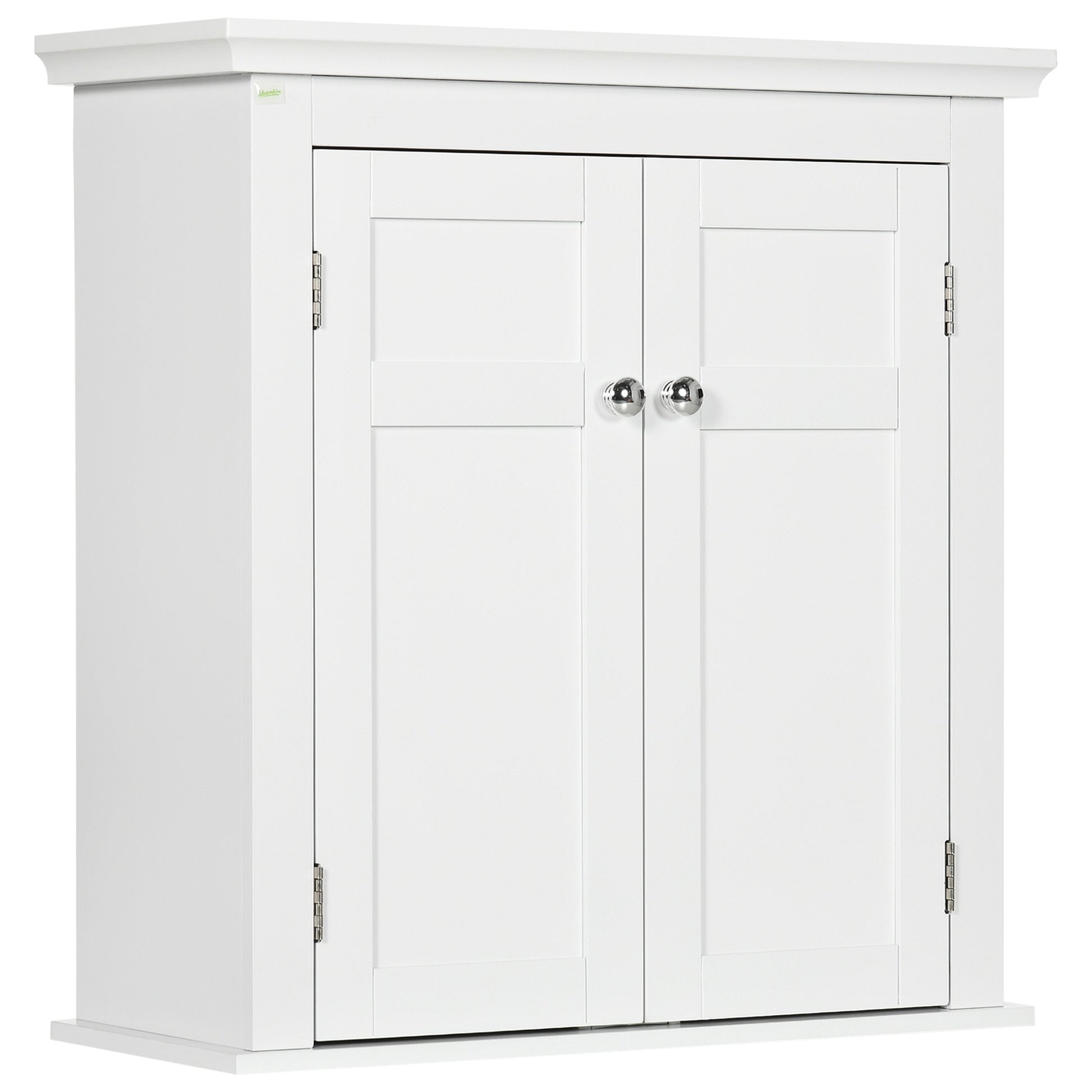 Wall Mounted Bathroom Cabinet with Adjustable Shelves and Doors with Magnetic Closure Bathroom Wall Cabinet for Kitchen Dining 58x24x60 cm White