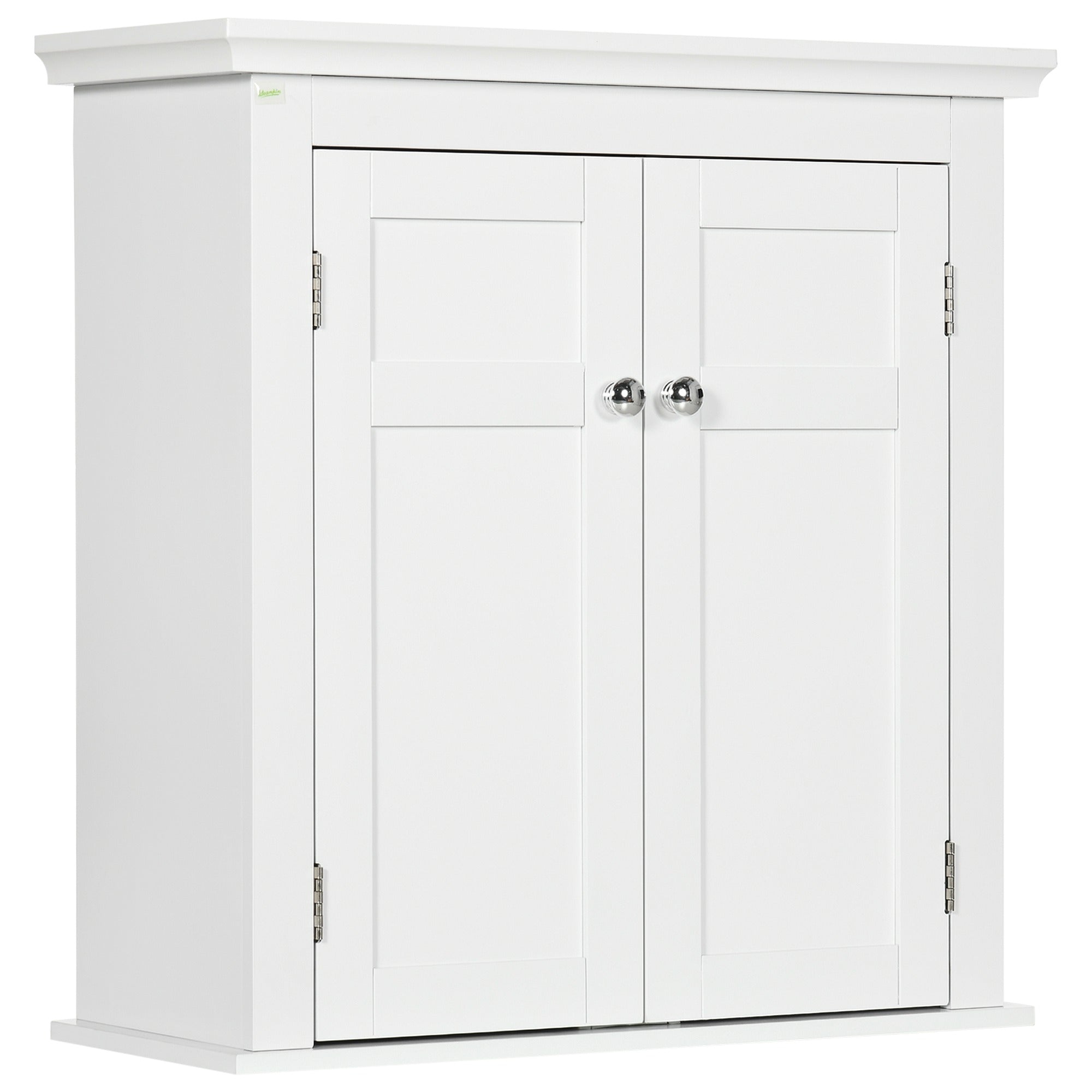 Wall Mounted Bathroom Cabinet with Adjustable Shelves and Doors with Magnetic Closure Bathroom Wall Cabinet for Kitchen Dining 58x24x60 cm White