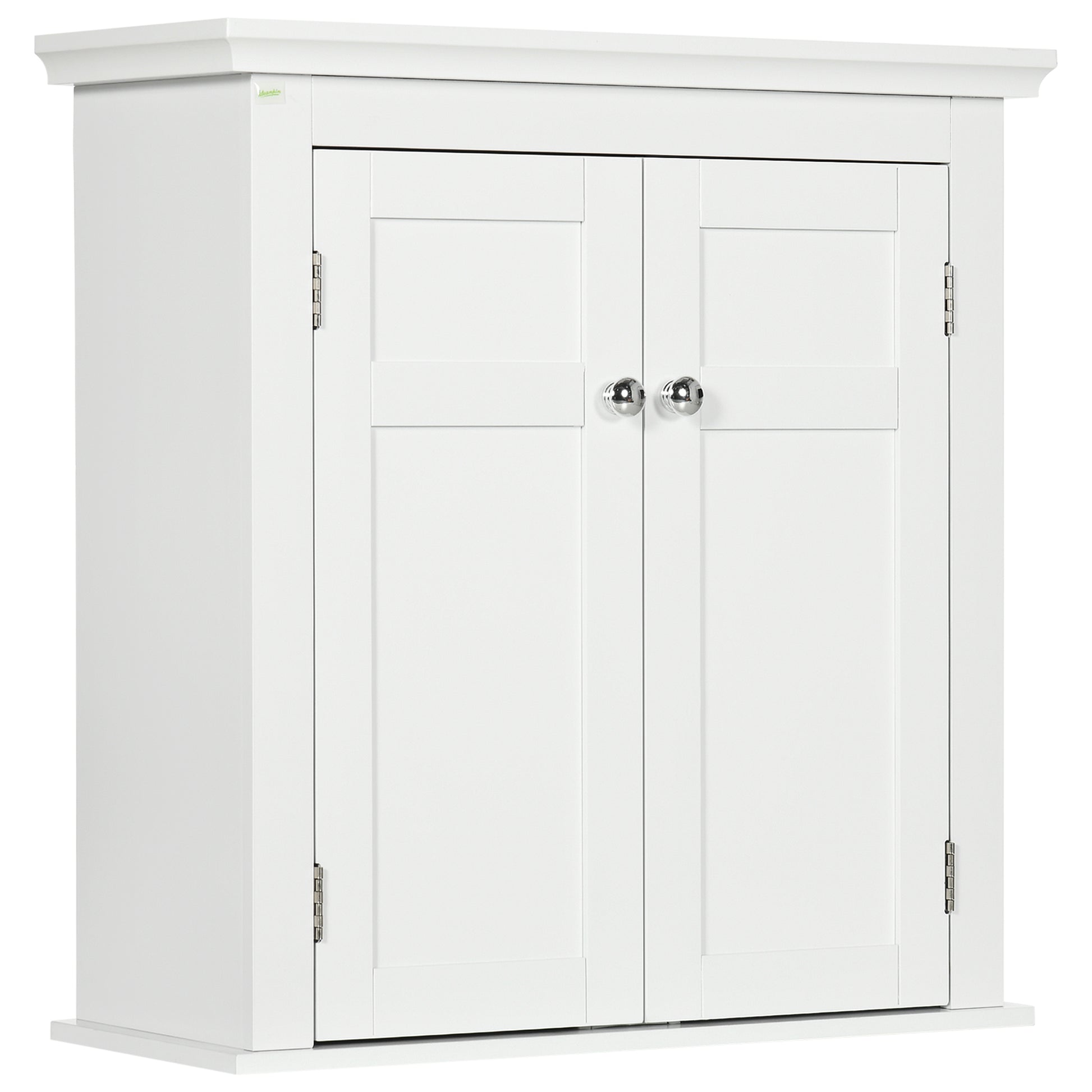 Wall Mounted Bathroom Cabinet with Adjustable Shelves and Doors with Magnetic Closure Bathroom Wall Cabinet for Kitchen Dining 58x24x60 cm White