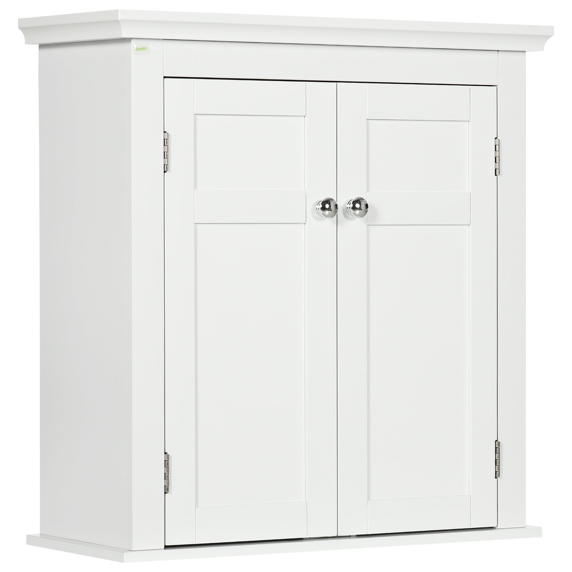 Wall Mounted Bathroom Cabinet with Adjustable Shelves and Doors with Magnetic Closure Bathroom Wall Cabinet for Kitchen Dining 58x24x60 cm White
