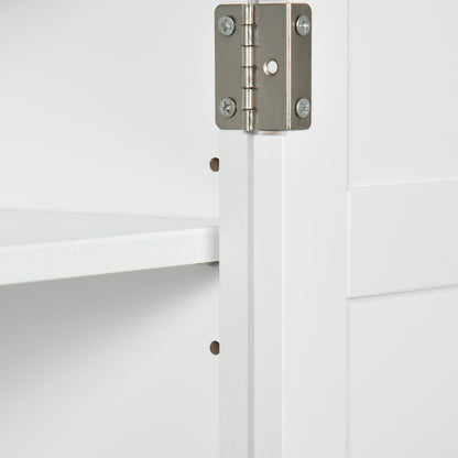 Wall Mounted Bathroom Cabinet with Adjustable Shelves and Doors with Magnetic Closure Bathroom Wall Cabinet for Kitchen Dining 58x24x60 cm White