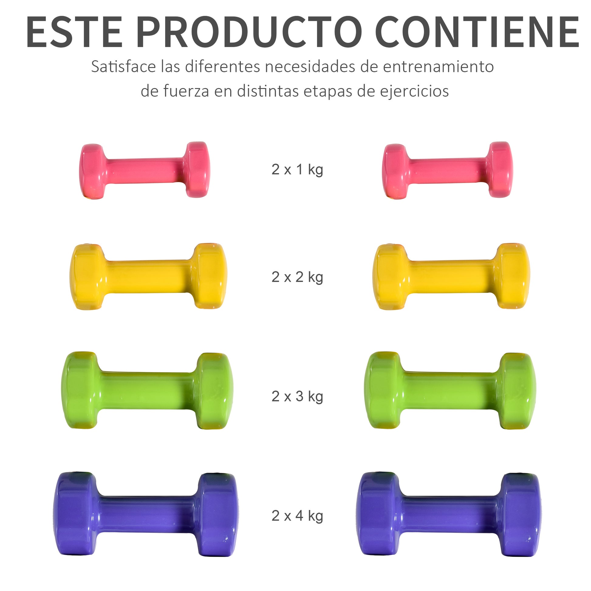 Set of 8 Hexagonal Dumbbells 44 lbs 4 Pairs 8.8 lbs 6.6 lbs 4.4 lbs 2.2 lbs Neoprene Coated Dumbbells with Non-Slip Grip Weights for Home Gym Exercise Training Multicolor