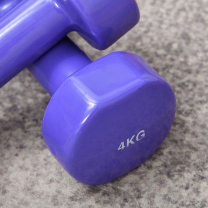 Set of 8 Hexagonal Dumbbells 44 lbs 4 Pairs 8.8 lbs 6.6 lbs 4.4 lbs 2.2 lbs Neoprene Coated Dumbbells with Non-Slip Grip Weights for Home Gym Exercise Training Multicolor