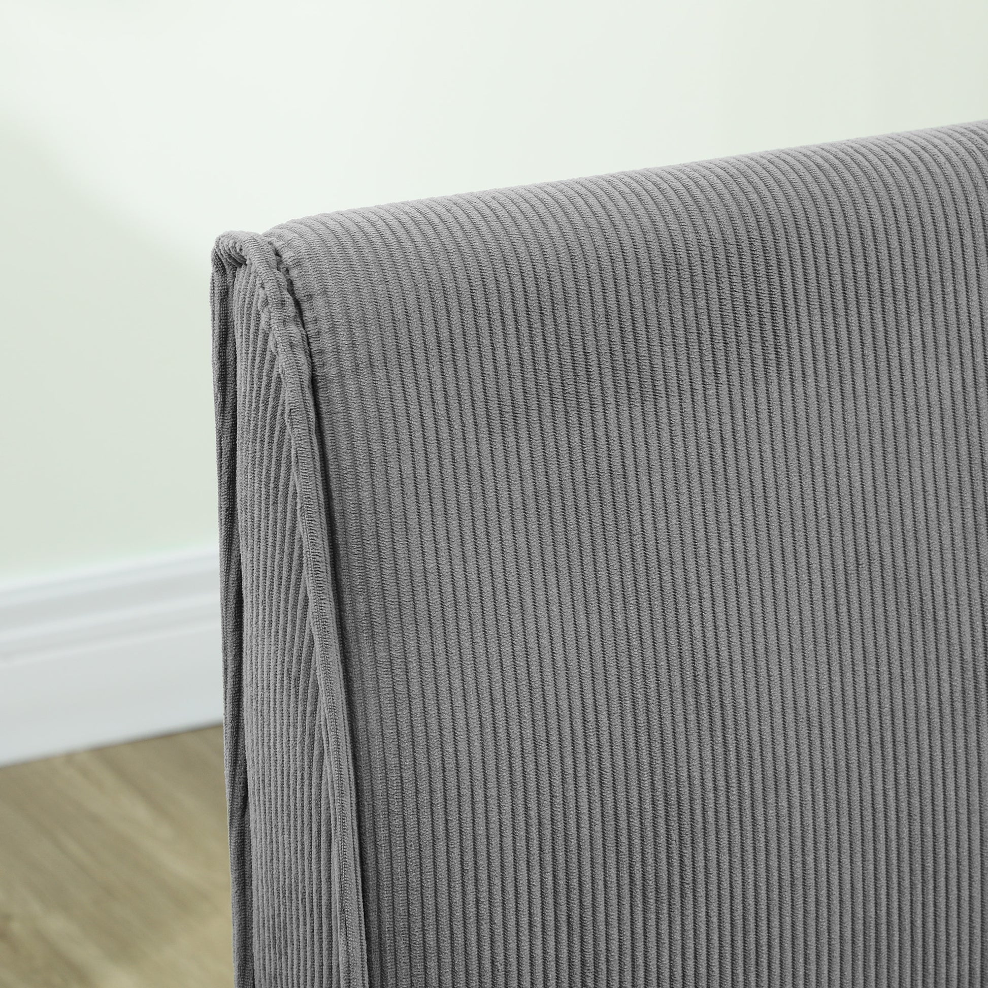 2 Seater Sofa, Couch with Cord Look, Wooden Legs, Padded Couch, Double Sofa for Bedroom, Living Room, 110 x 62 x 85 cm, Gray