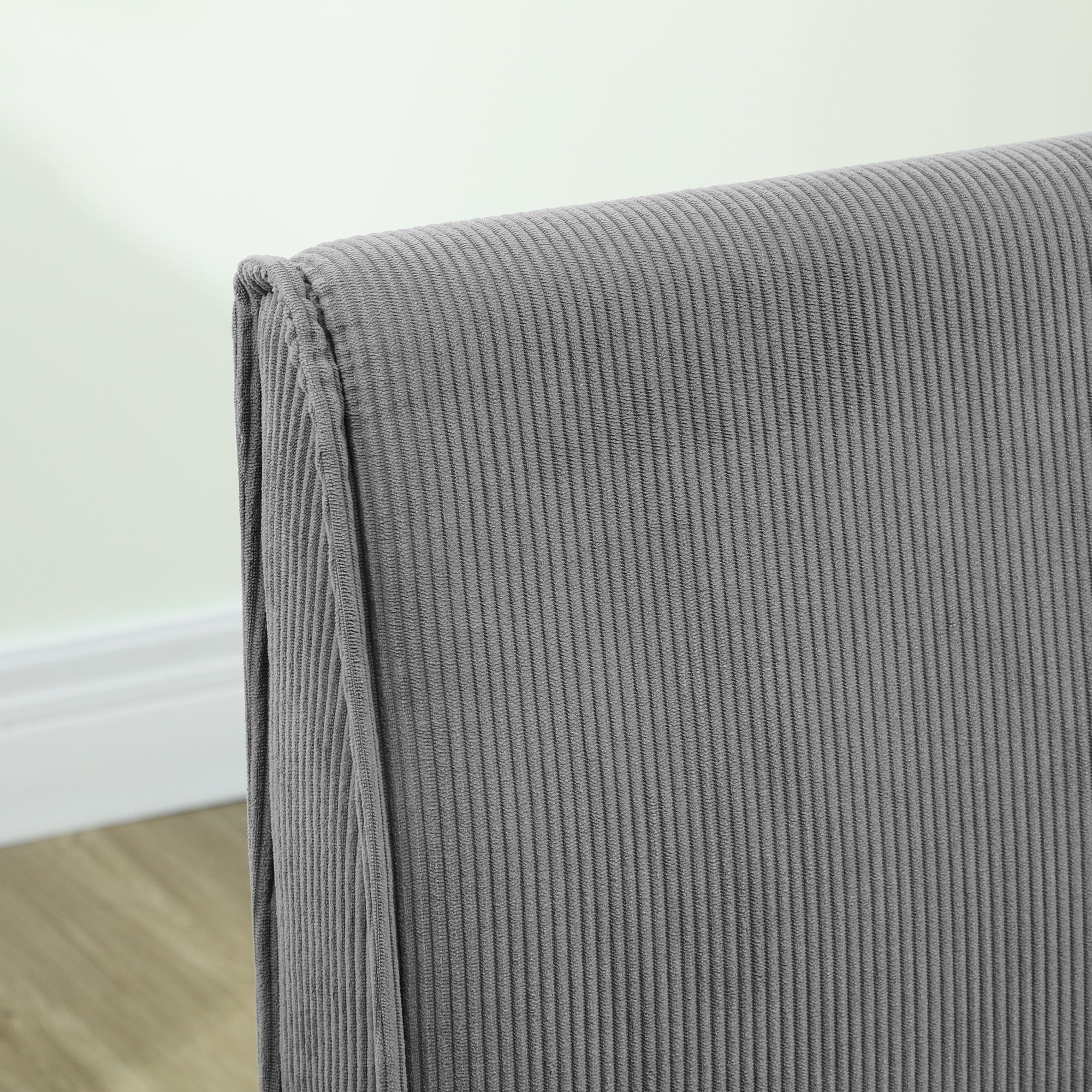 2 Seater Sofa, Couch with Cord Look, Wooden Legs, Padded Couch, Double Sofa for Bedroom, Living Room, 110 x 62 x 85 cm, Gray