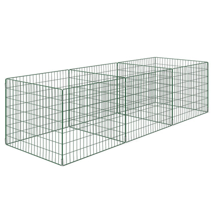 Composter 1680 Liters, 106.3" x 35.4" x 27.6" 3-Part Fast Composter made of Steel, Weatherproof Thermocomposter with open grid design, Garden Composter, Compost Bin for Gardens, Kitchens, Balconies