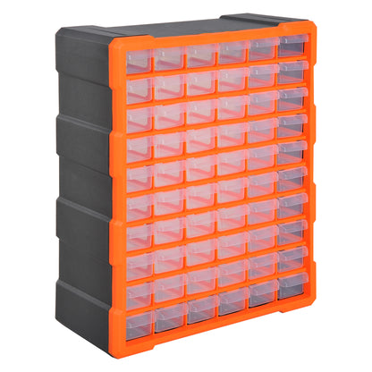 Small Parts Organizer Storage Box 60 Compartments Orange W38 x D16 x H47.5 cm