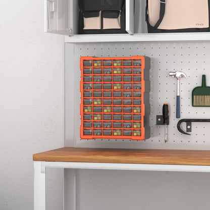 Small Parts Organizer Storage Box 60 Compartments Orange W38 x D16 x H47.5 cm