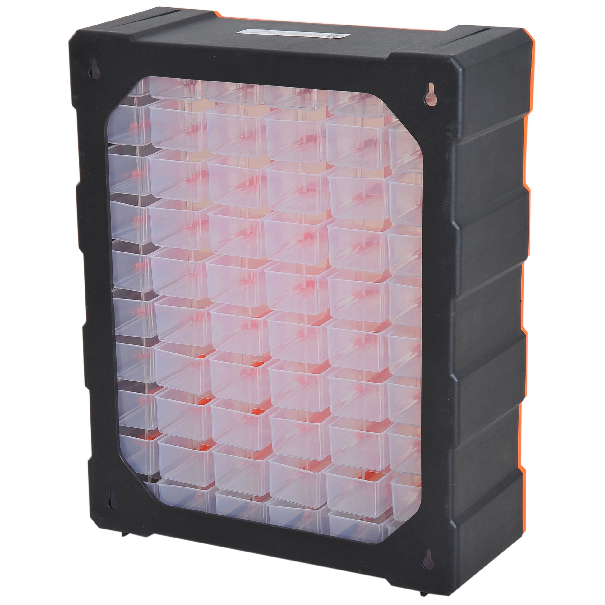 Small Parts Organizer Storage Box 60 Compartments Orange W38 x D16 x H47.5 cm