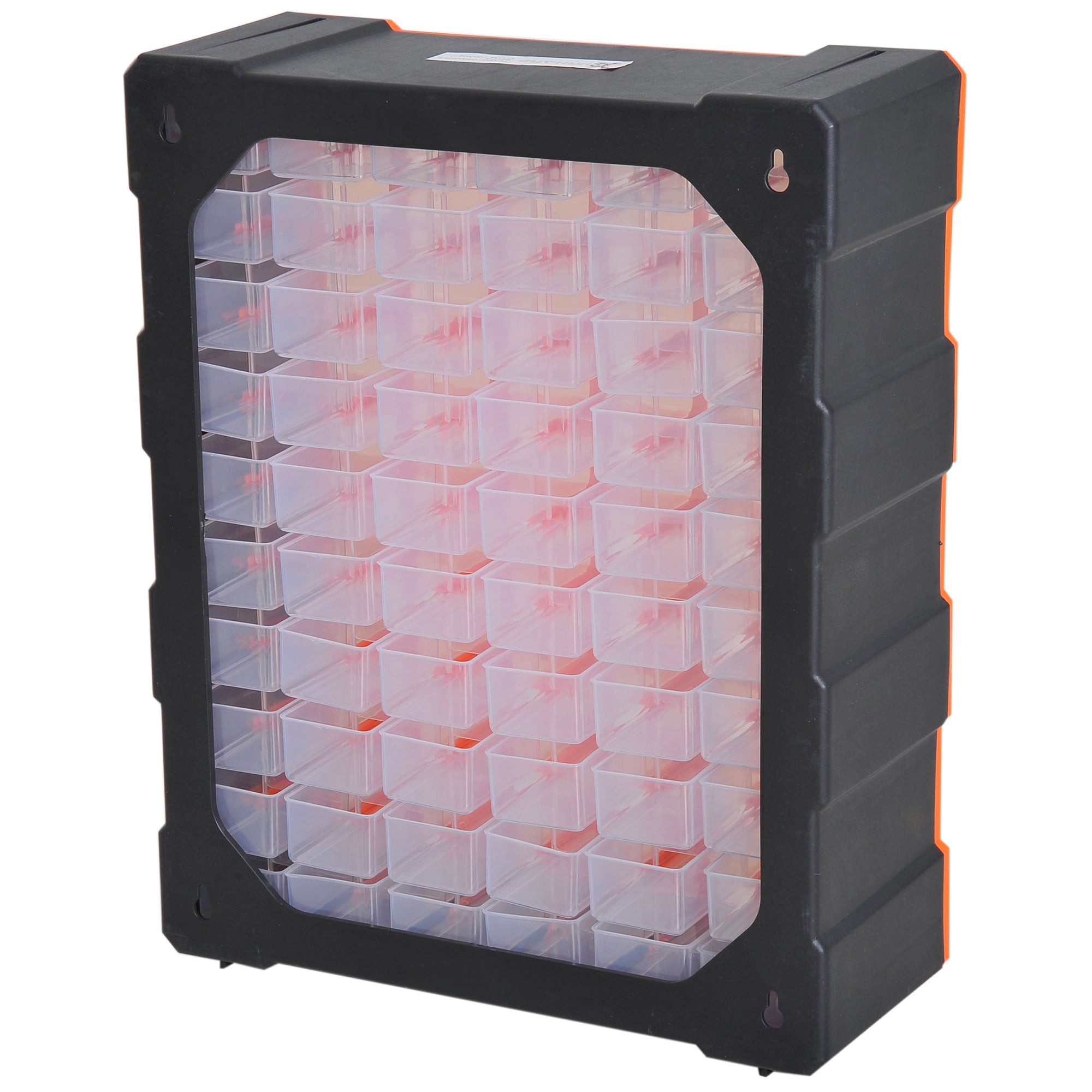 Small Parts Organizer Storage Box 60 Compartments Orange W38 x D16 x H47.5 cm