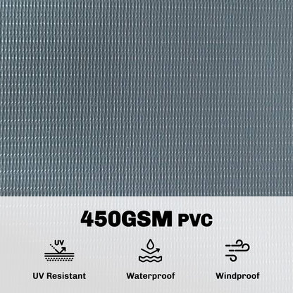 4-Pack Garden Privacy Screen — 35 m x 19 cm (115 ft x 7.5 in), Waterproof & UV-Resistant Windbreak with Clips, Gray