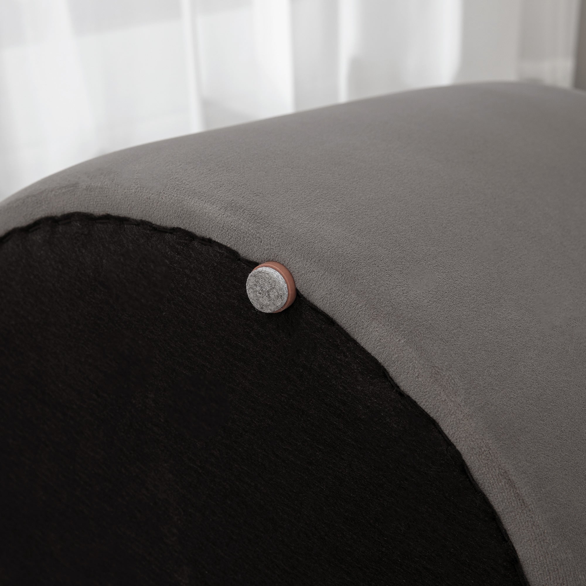 Storage Ottoman 2-in-1 Footstool with Lid, Round Velvet Ottoman Footrest Stool with Storage for Living Room Bedroom Ø44 x 47.5 cm Dark Gray