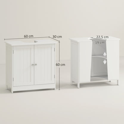 Under Sink Bathroom Cabinet Storage Unit 60x30x60cm White