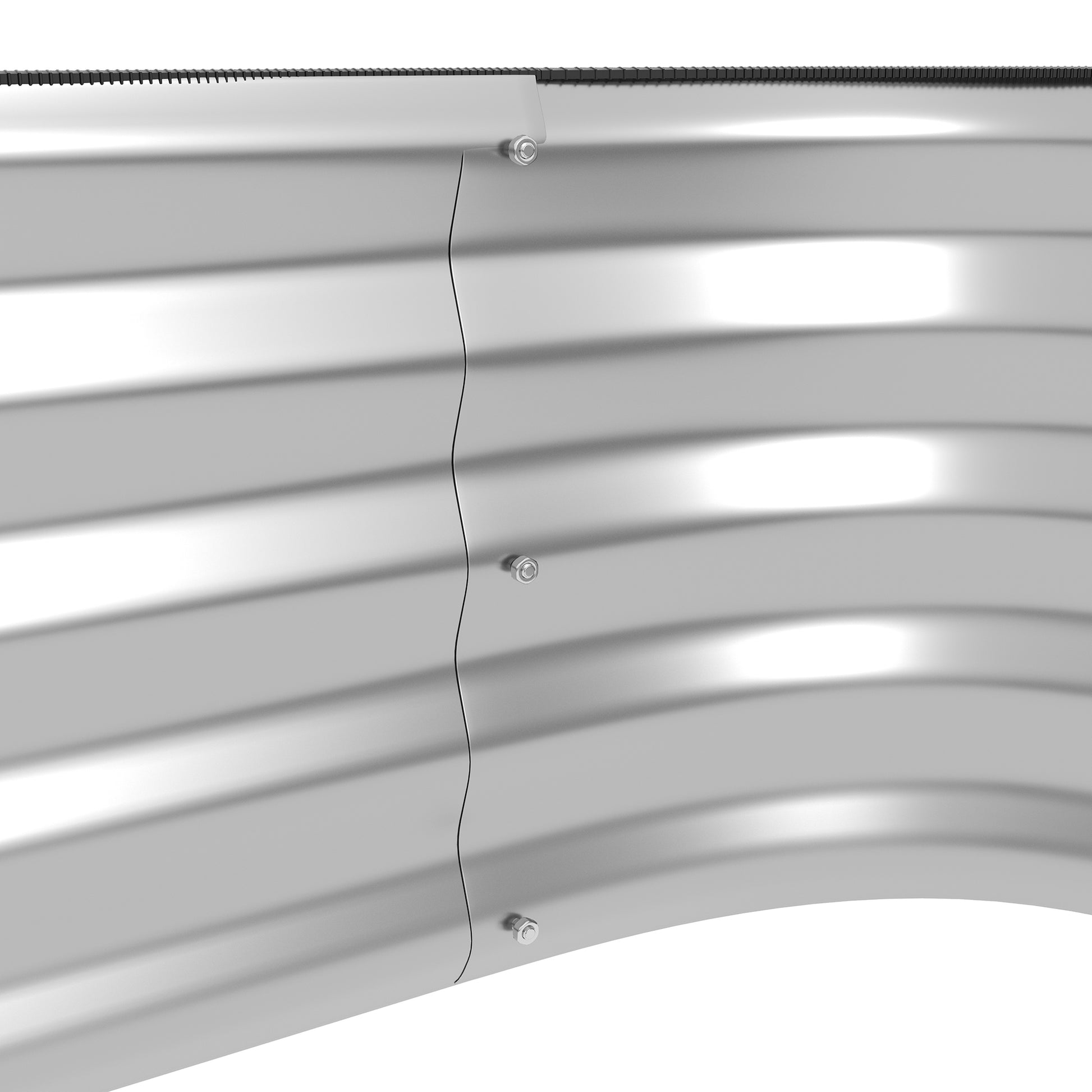Raised Garden Bed Metal, 2-Tier Planter, Plant Box, Vegetable Bed with Screws, Herb Garden for Garden, Balcony, Silver, 118 x 45 x 30 cm
