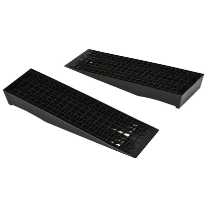 2-Piece Set of Rubber Ramps 3T PP Black 70 x 19.5 x 7.8 cm