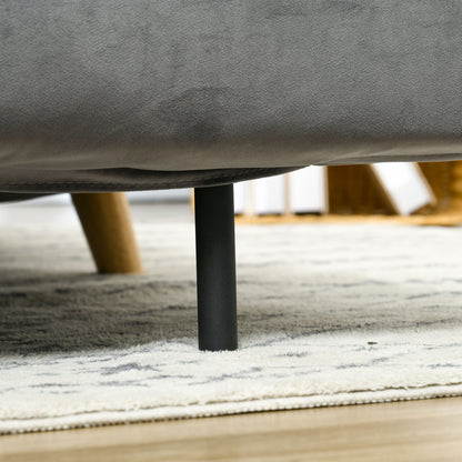 3 in 1 Sleeper Sofa 130 x 78 cm Sofa with Bed Function, Folding Couch with Lumbar Pillows, Velvet Look, Adjustable Backrest for Living Room, Bedroom, Grey