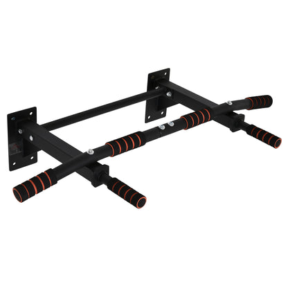 Pull-Up Bar Fitness Bar in Steel Max Load 120 kg Wall Mount 94 x 51 x 18 cm Black