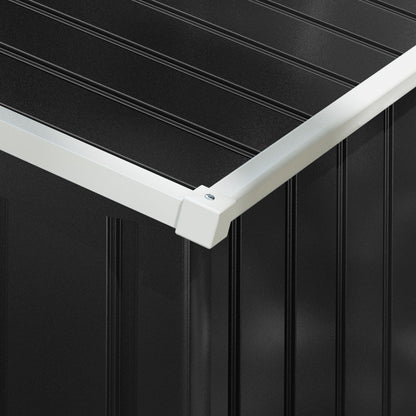 Outdoor Garden Shed 3.6m² 236x174x190 cm Gray Garden Shed with 2 Sliding Doors Sloping Roof and 4 Windows for Patio Terrace