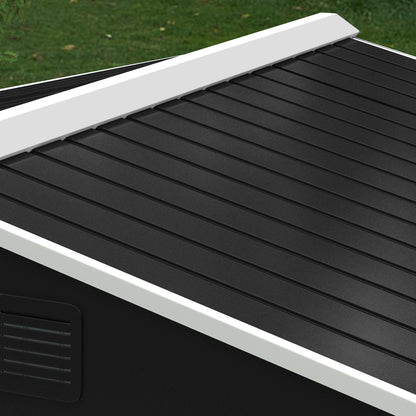 Outdoor Garden Shed 3.6m² 236x174x190 cm Gray Garden Shed with 2 Sliding Doors Sloping Roof and 4 Windows for Patio Terrace