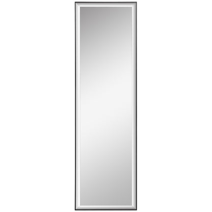 Wall Mirror 120L x 35W cm - Shatterproof Safety Film, Included Attaching System - Black Aluminum Alloy Frame